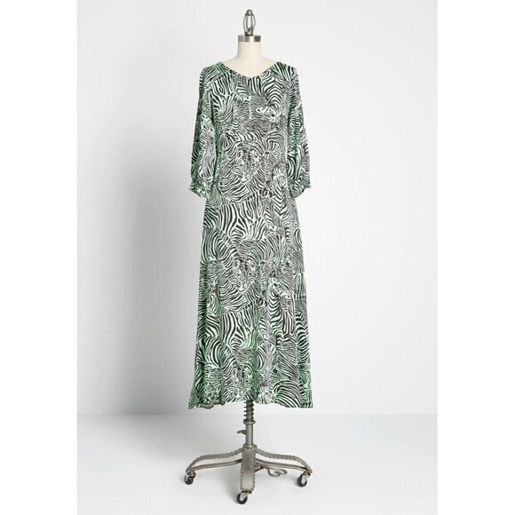 ModCloth Queen of the Wild Midi Dress By Closet London Size US 8 (UK 12) - Picture 1 of 5